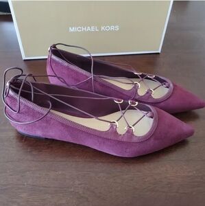 Michael Kors suede lace up flats like new